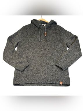 Quiksilver Keller Hoodie Men's Medium Gray Heather Sweater Knit Fleece EUC